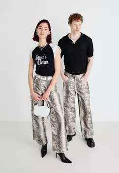 Джинсы свободного кроя VINTAGE SNAKE PRINT COLOSSUS UNISEX Jaded London, серый
