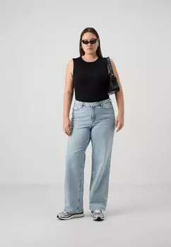 Джинсы свободного кроя VMTESSA WIDE JEANS CURVE Vero Moda Curve, светло-голубой деним