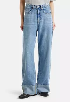 Джинсы свободного кроя WIDE FIT WITH CUFF United Colors of Benetton, синий