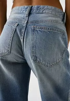 Джинсы свободного кроя WIDE-LEG Bershka, сине-серый