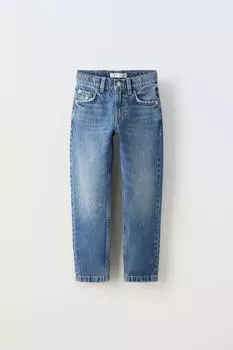 Джинсы свободного кроя ZARA, средне-синий