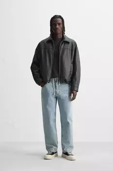 Джинсы свободного кроя ZARA, светло-голубой