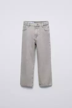 Джинсы свободного кроя ZARA, жемчужно-серый