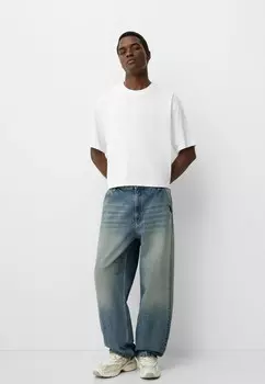 Джинсы свободного покроя Bershka, сине-серый