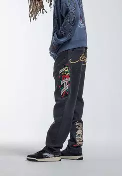 Джинсы свободного покроя Ed Hardy, черный