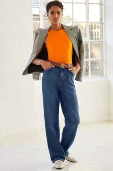 Джинсы свободного покроя с широкими штанинами Next, синий