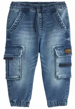 Джинсы Tapered Fit COMFORT CARGO JEANS Next, цвет mid blue denim