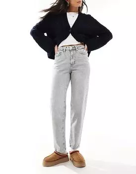 Джинсы Tessa mom из светло-серого денима Vero Moda