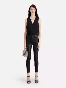 Джинсы THE KOOPLES Faux Leather, черный