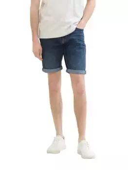 Джинсы TOM TAILOR Шорты-бермуды "JOSH" с фирменной этикеткой, цвет Mid Stone Wash Denim