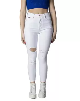 Джинсы Tommy Jeans облегающие с разрезами, белый