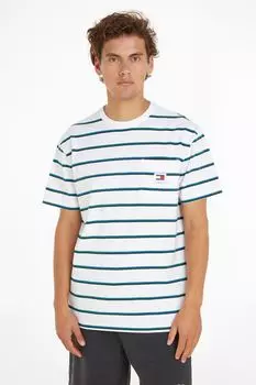 Джинсы Tommy стандартный крой футболка в полоску Tommy Jeans, белый