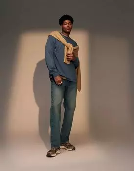 Джинсы Topman прямого потертого цвета