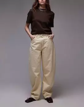 Джинсы Topshop Barrel средней посадки цвета пахты