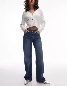 Джинсы Topshop Ember с низкой посадкой и широкими штанинами в ярко-синем цвете