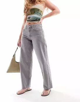 Джинсы Topshop Hourglass Cinch с низкой посадкой, свободного кроя, винтажного серого цвета