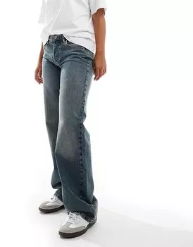 Джинсы Topshop Hourglass Ember грязно-синего цвета с низкой посадкой и широкими штанинами