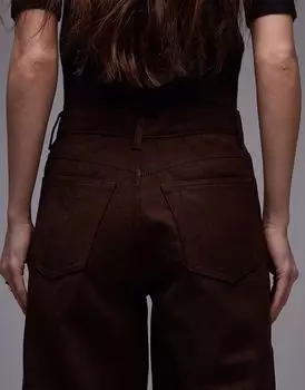 Джинсы Topshop из искусственной замши коричневого цвета