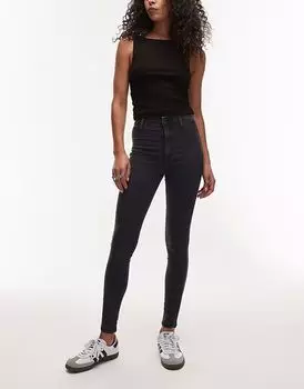 Джинсы Topshop Joni с высокой посадкой суперскинни черного цвета