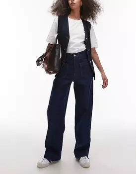 Джинсы Topshop прямого кроя цвета индиго с накладными карманами