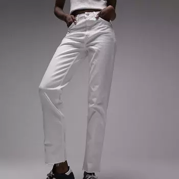 Джинсы Topshop Tall Cropped Mid Rise Straight, белый