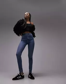 Джинсы Topshop Tall с высокой посадкой Синие джинсы Jamie