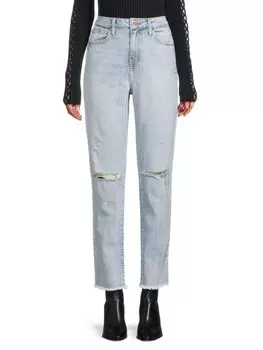 Джинсы Trevor с высокой посадкой и потертостями Jonathan Simkhai, синий