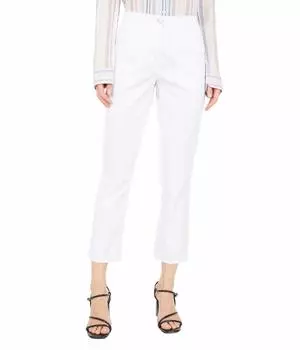 Джинсы Tribal, Fly Front Straight Crop w/ Embroidery in White