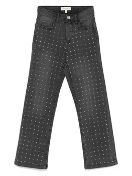 Джинсы TWINSET Kids с заклепками, черный
