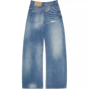 Джинсы Twist Wide Leg с потертостями MM6 Maison Margiela, синий