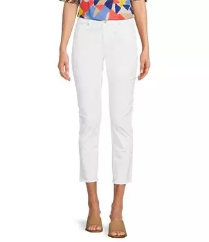 Джинсы tyler boe из эластичного денима, прямые брюки с высокой талией и потертым краем, белый