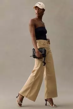 Джинсы укороченные ASKK NY с высокой посадкой, бежевый