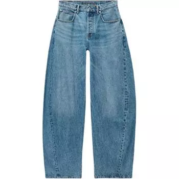 Джинсы, украшенные стразами Alexander Wang, индиго