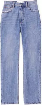 Джинсы Ultra High Rise Ankle Straight Jean Abercrombie & Fitch, цвет Medium