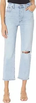 Джинсы Ultra High Rise Ankle Straight Jean Abercrombie & Fitch, цвет Medium Light Destroy