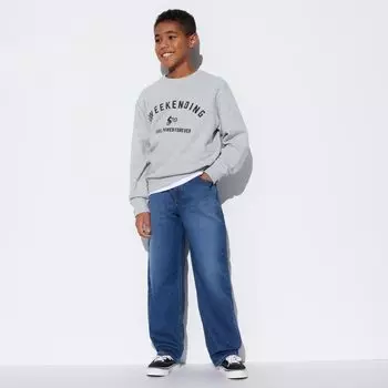 Джинсы UNIQLO широкие, синий