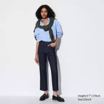 Джинсы Uniqlo женские прямого кроя, темно-синий