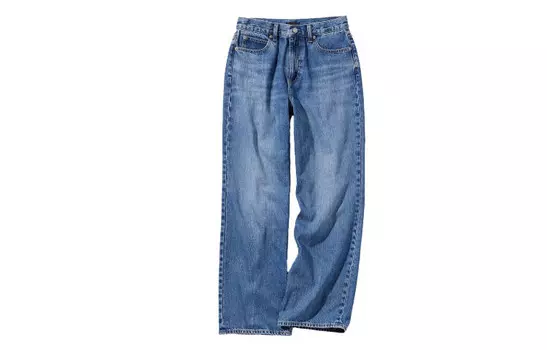 Джинсы Uniqlo женские прямые широкие, синий