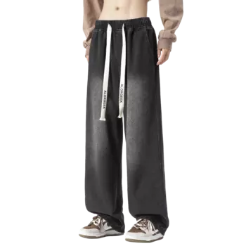 Джинсы унисекс ALORGEEK, Черный (обновленная версия 2.0 до и после шлифовки до белого цвета)