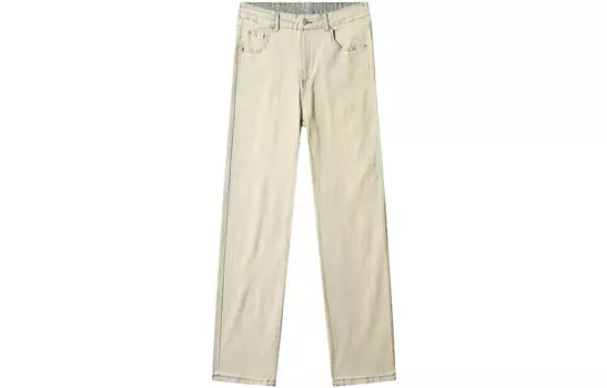 Джинсы унисекс COMOWA, Промытая желтая грязь [с застежками-молниями]