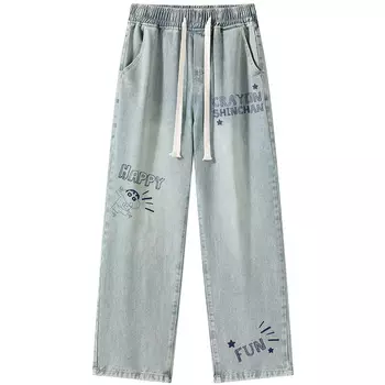 Джинсы унисекс Crayon Shinchan/Crayon Shinchan, Ностальгический синий [плюс-бархат]