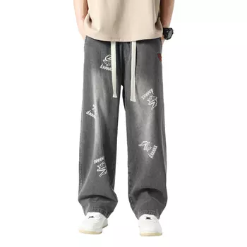 Джинсы унисекс dnnnnx, Серый (в комплекте со случайной футболкой)