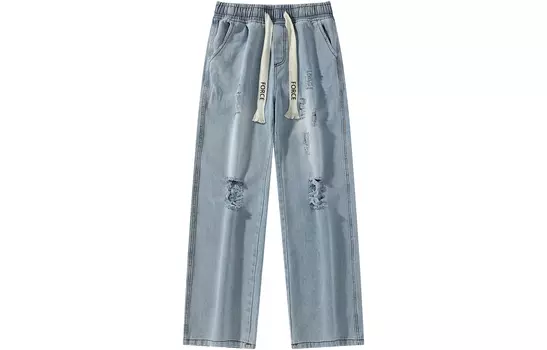 Джинсы унисекс FORCEREPUBLIK, Ностальгический синий (без дырок)