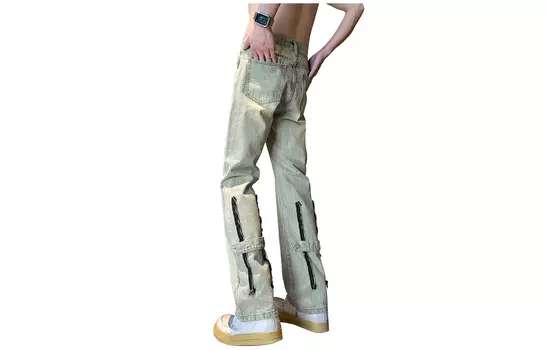 Джинсы унисекс PEIMENG, Yellow Mud