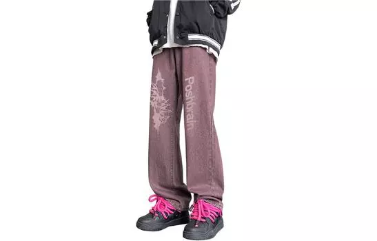 Джинсы унисекс Poshbrain, грязно-розовый