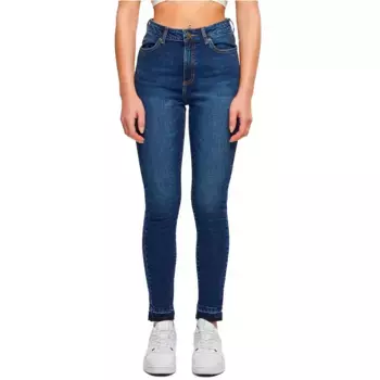 Джинсы Urban Classics Skinny Open Hem high waist, синий