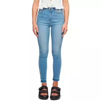 Джинсы Urban Classics Skinny Open Hem high waist, синий