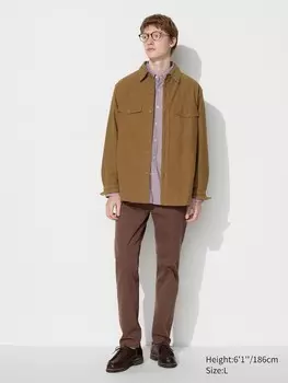 Джинсы узкого цвета ultra stretch Uniqlo, коричневый