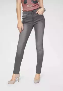 Джинсы узкого кроя Arizona "Curve Collection", высокая талия, серый