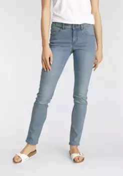 Джинсы узкого кроя Arizona "пояс с эластичной боковой вставкой", завышенная талия, цвет Bleached